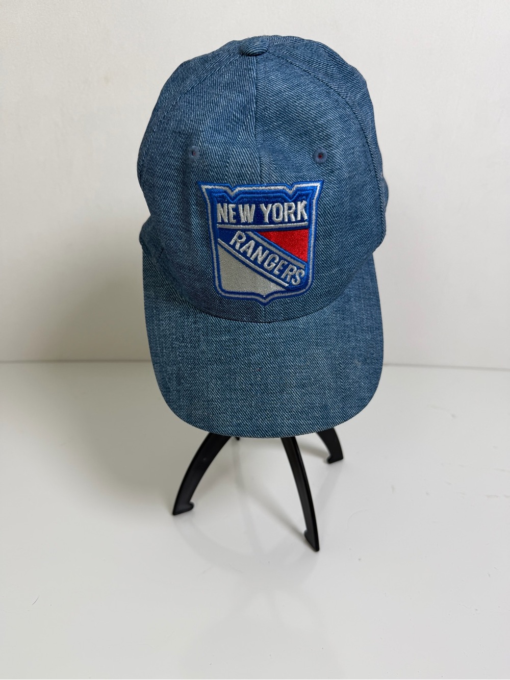 Old Time Hockey Men’s New York Rangers FlexFit Denim NHL Hat Cap S/M Blue Gray